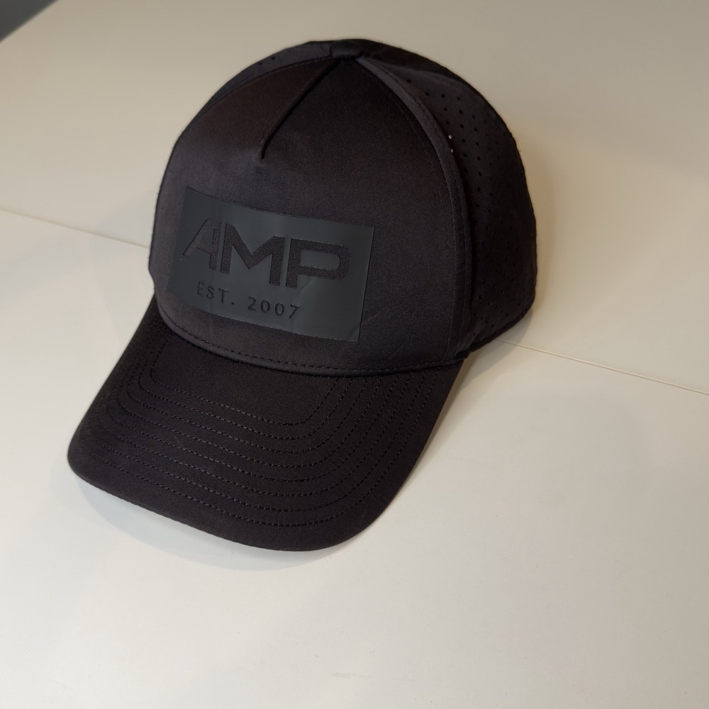 AMP Hat Truwear. Black, One Size Wash And Ready To Wear,